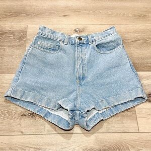 American Apparel Jean Shorts Light Wash Denim High Rise Size 27